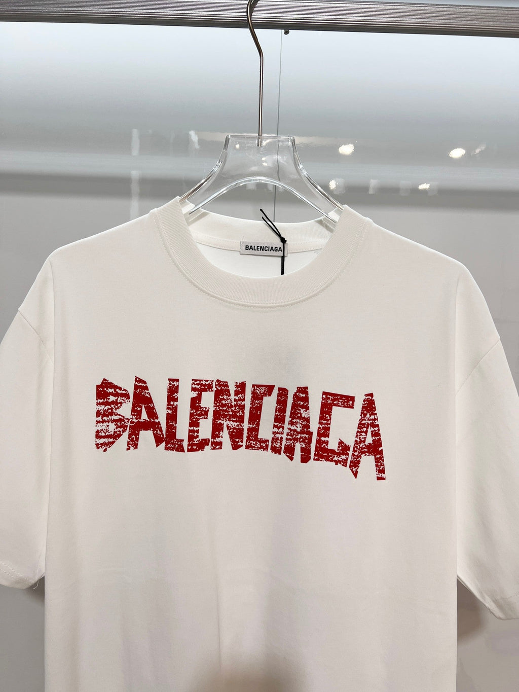 Wear and tear double-B printed letter round neck T-shirt