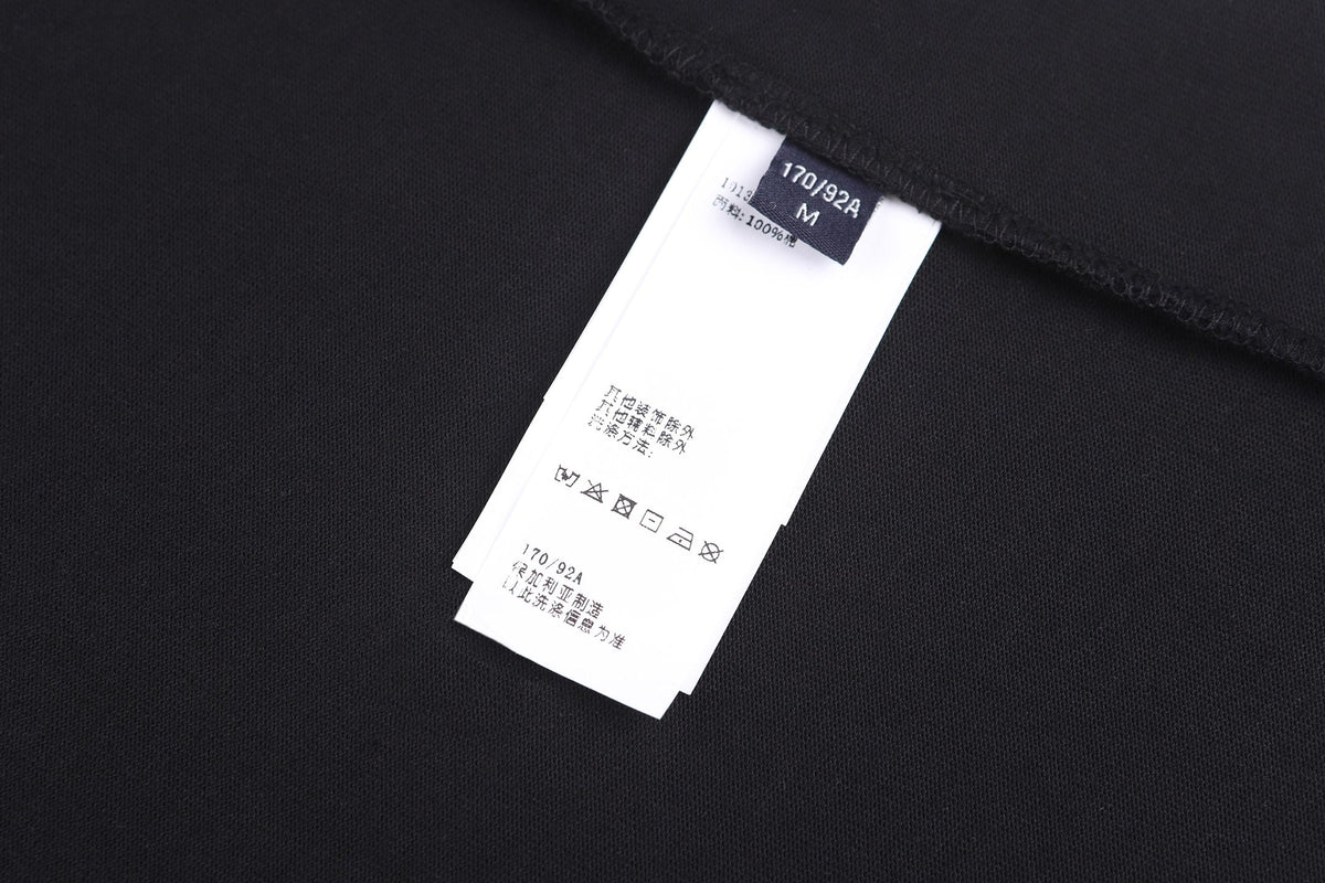 Embroidered cotton plain knit short sleeved T-shirt