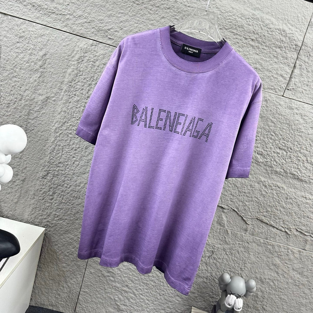 Hot stamping+hot drilling process pure cotton fabric short sleeved T-shirt for both men and women