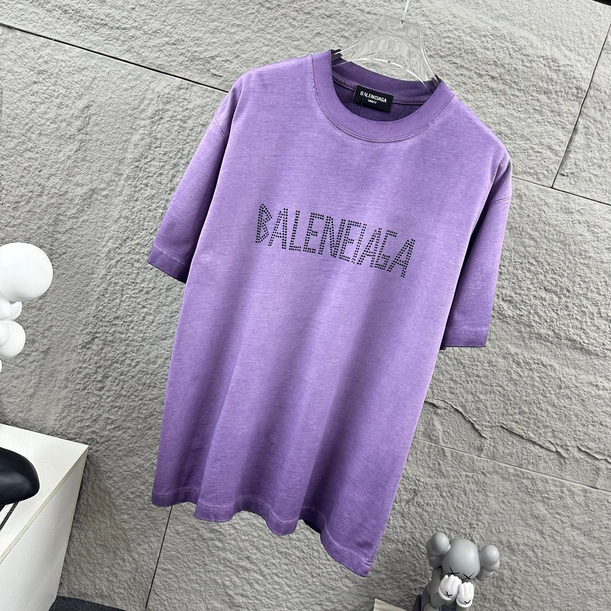 Hot stamping+hot drilling process pure cotton fabric short sleeved T-shirt for both men and women