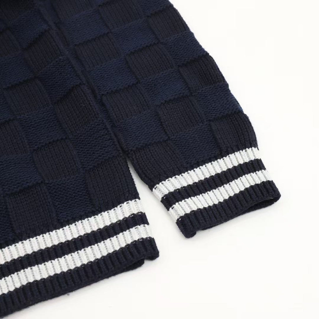 Small checkerboard sweater cardigan
