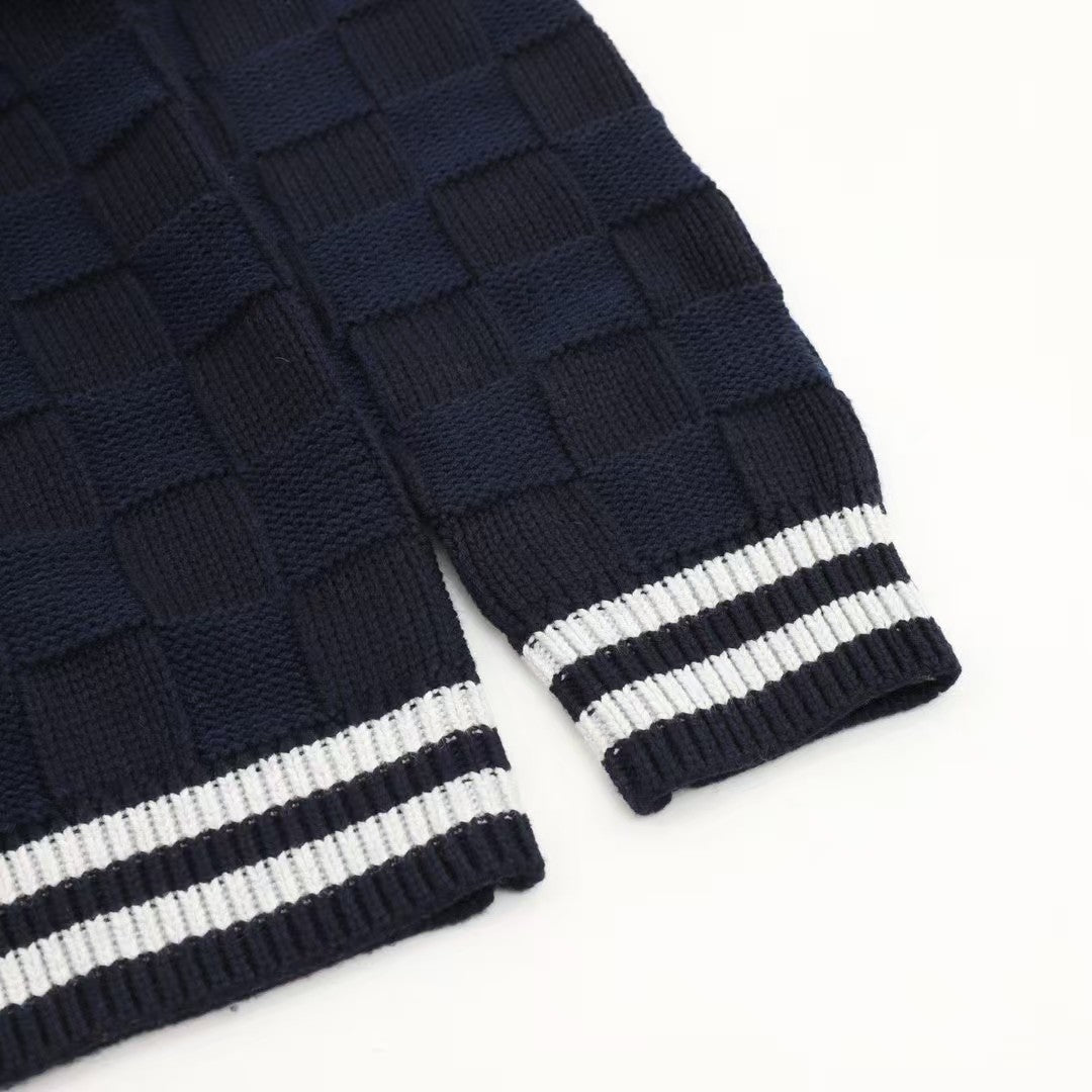 Small checkerboard sweater cardigan