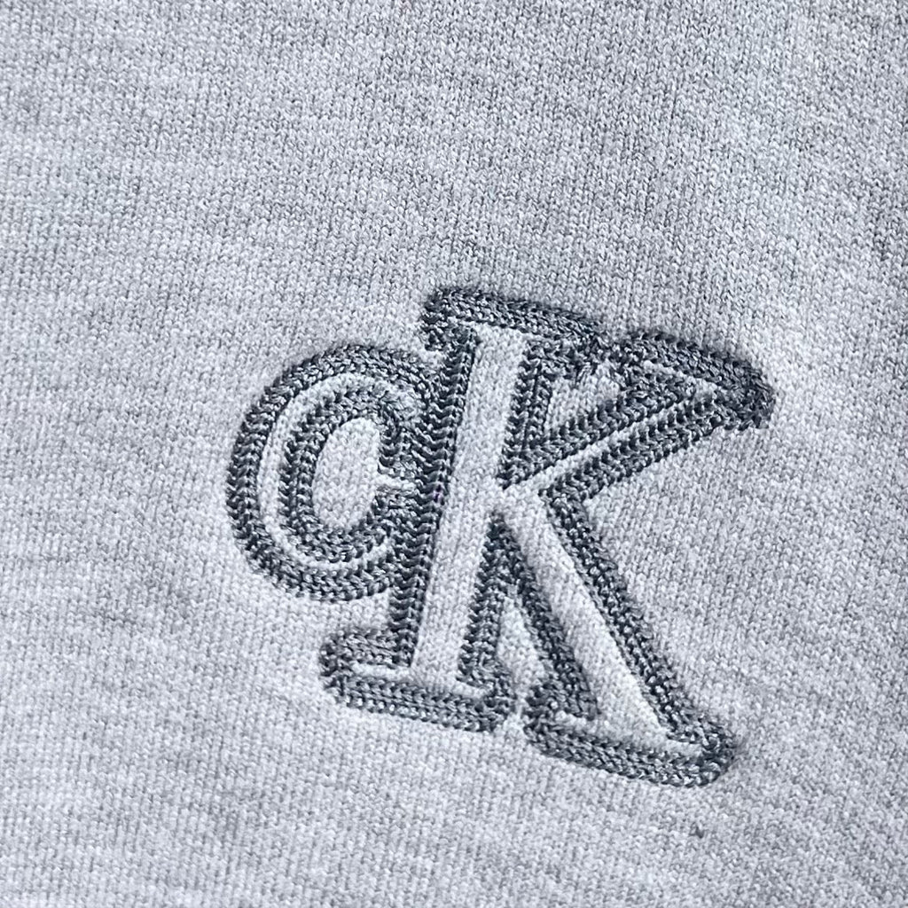Chest hollow letter embroidered sweater knitted cardigan