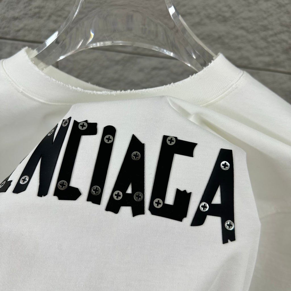 Hot stamping+hot drilling process pure cotton fabric short sleeved T-shirt for both men and women