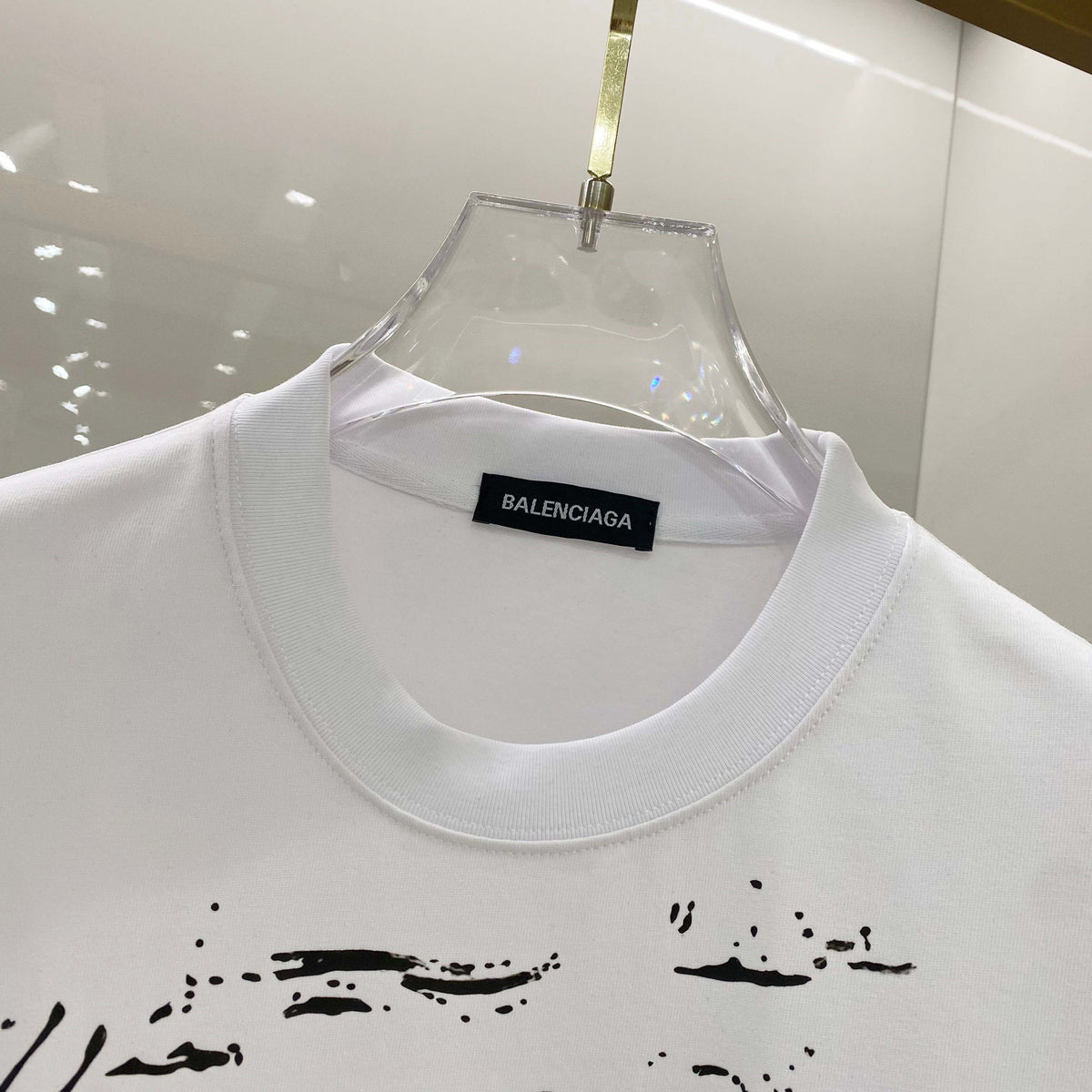 Chest sticker printed logo round neck short sleeved T-shirt 6