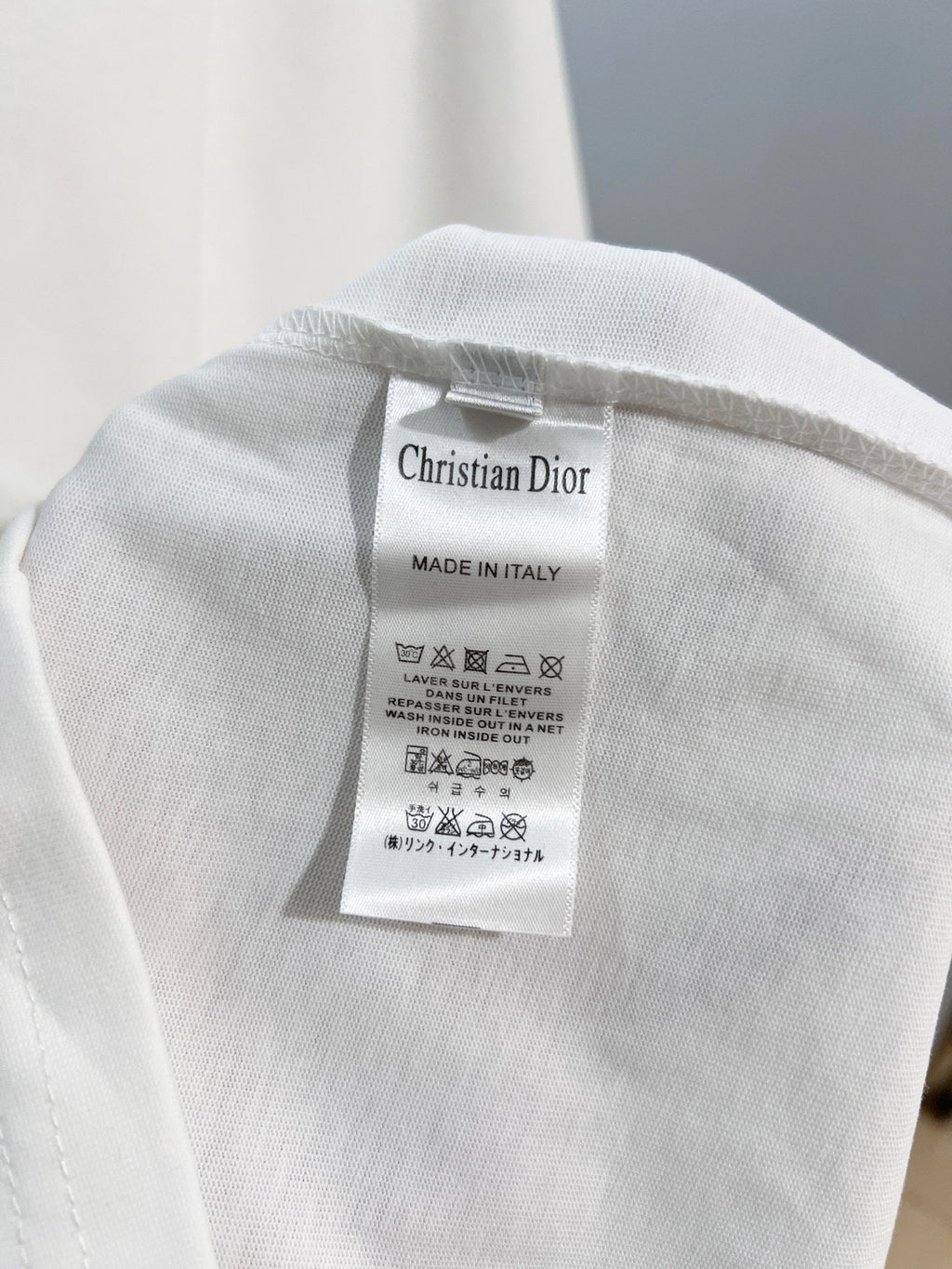 Classic dotted printed letter round neck T-shirt