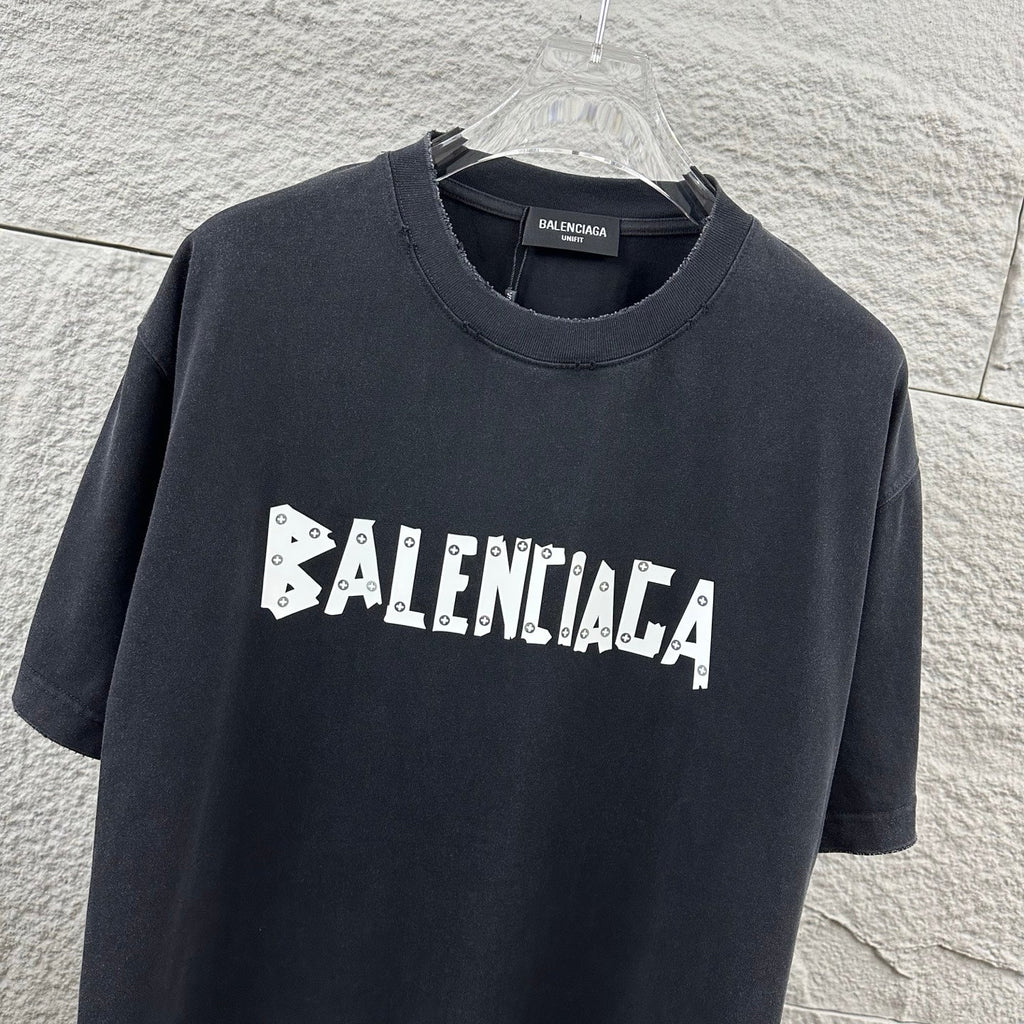 Hot stamping+hot drilling process pure cotton fabric short sleeved T-shirt for both men and women