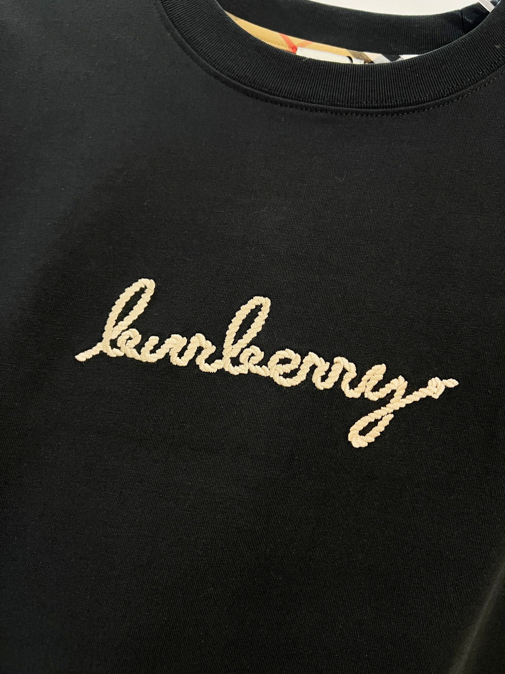 Front hemp rope embroidered letter logo short sleeved shirt