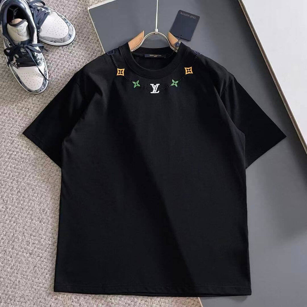 Colorful Floral Embroidery T-Shirt