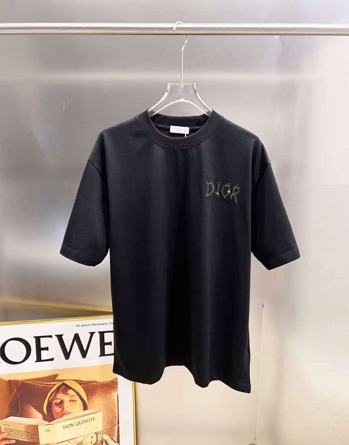 New letter sticker short sleeved shirt