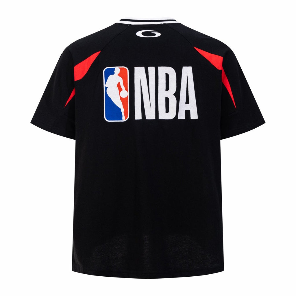 Embroidered contrasting short sleeved T-shirt