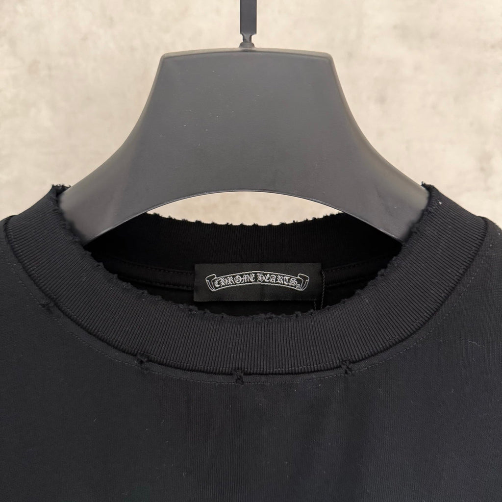 Embroidered T-shirt with front and back panels