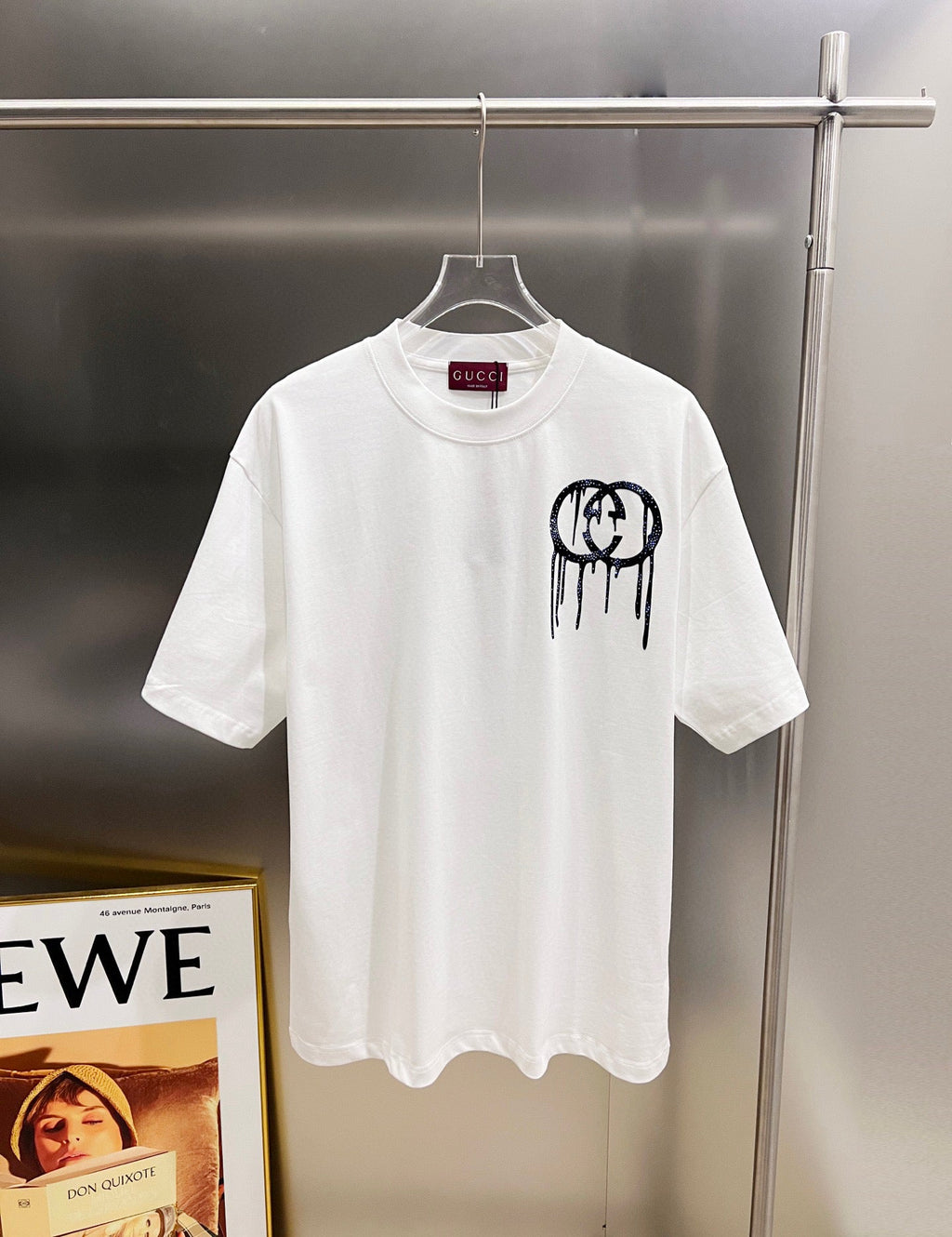 New logo Middle Eastern Australian diamond+plush printing technology short sleeved T-shirt