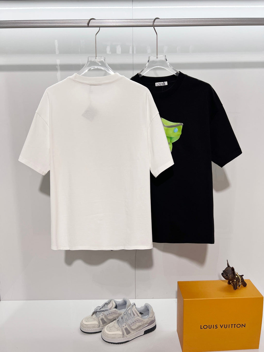 Jelly offset letter round neck T-shirt