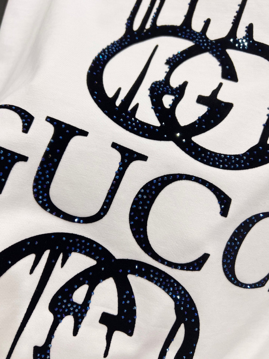 New logo Middle Eastern Australian diamond+plush printing technology short sleeved T-shirt