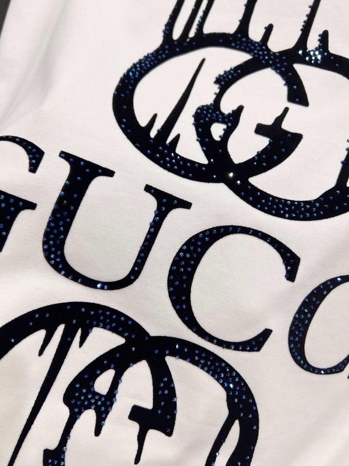 New logo Middle Eastern Australian diamond+plush printing technology short sleeved T-shirt
