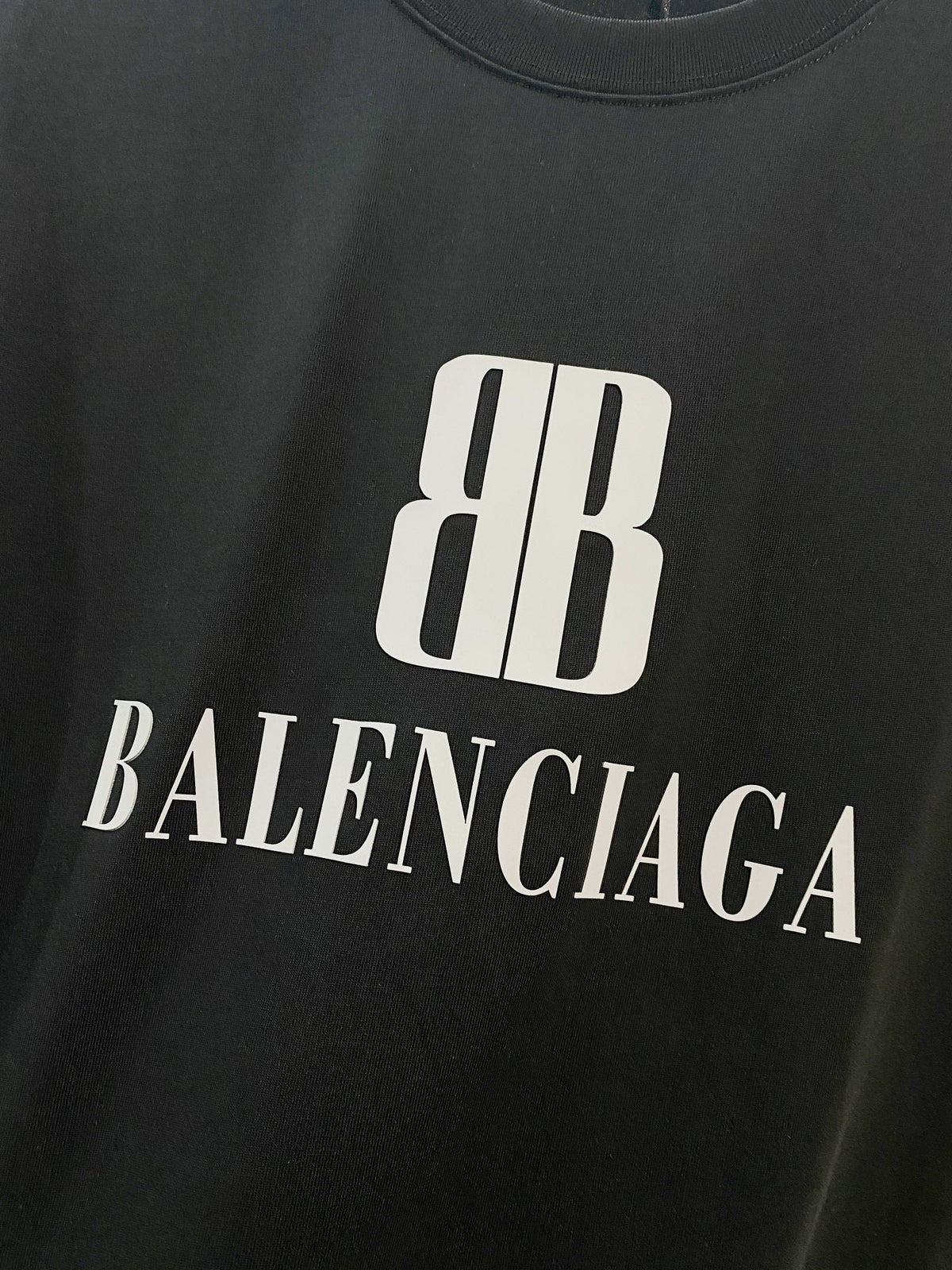 Double B 3D offset printed letter round neck T-shirt