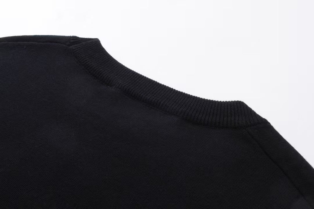 Jacquard knitted cotton short sleeved T-shirt
