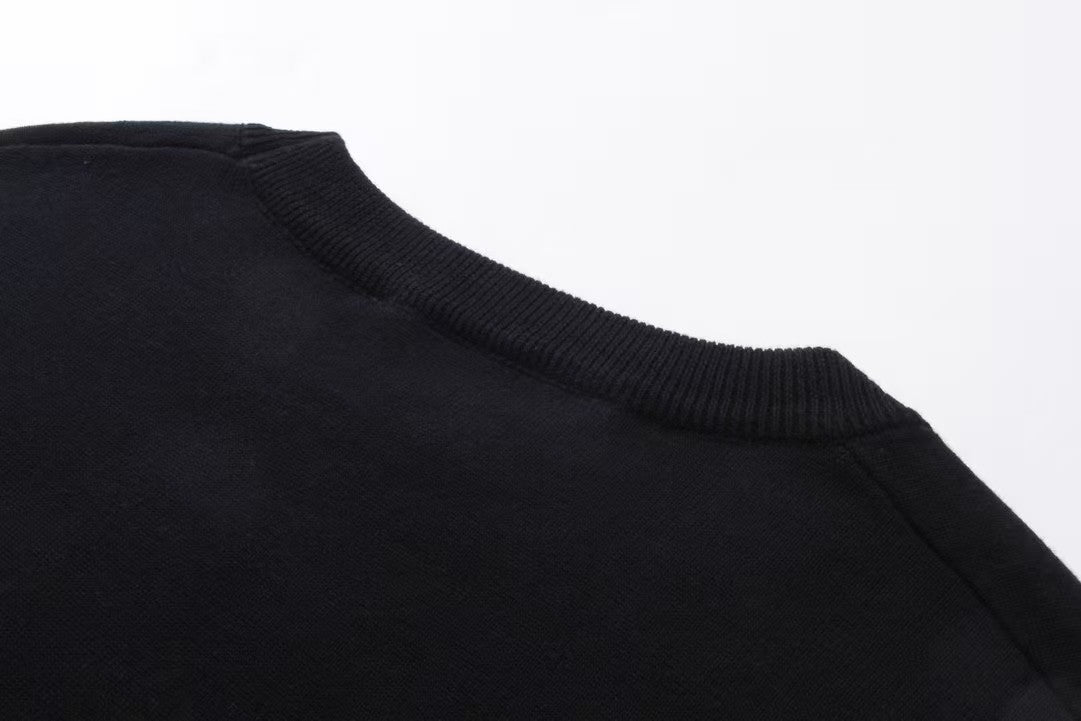 Jacquard knitted cotton short sleeved T-shirt