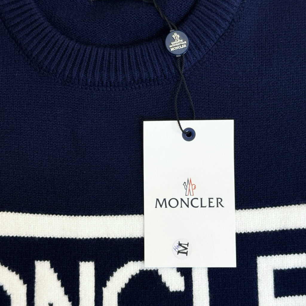 Letter pattern small logo knitted sweater