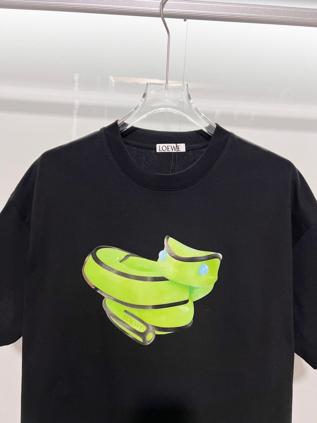 Jelly offset letter round neck T-shirt