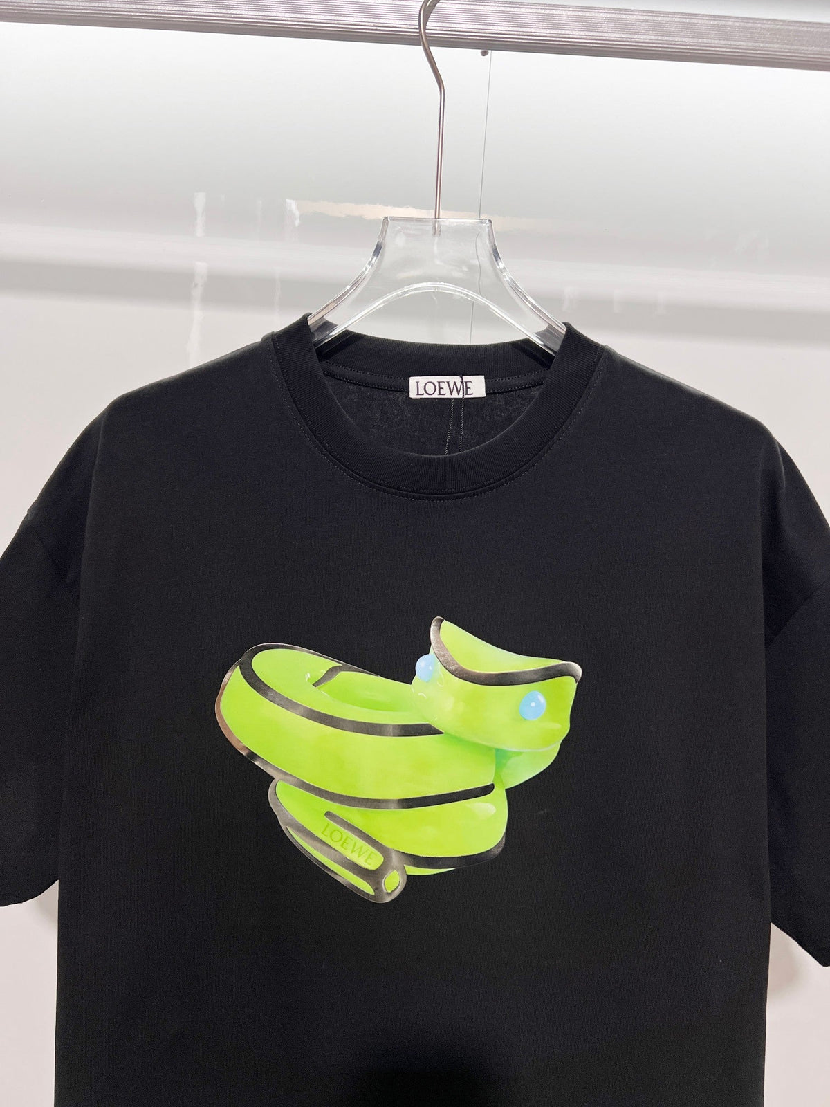 Jelly offset letter round neck T-shirt