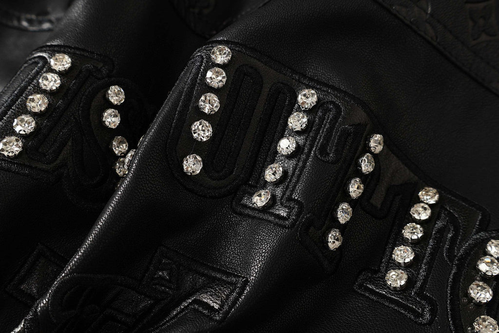 Full leather baseball jacket
