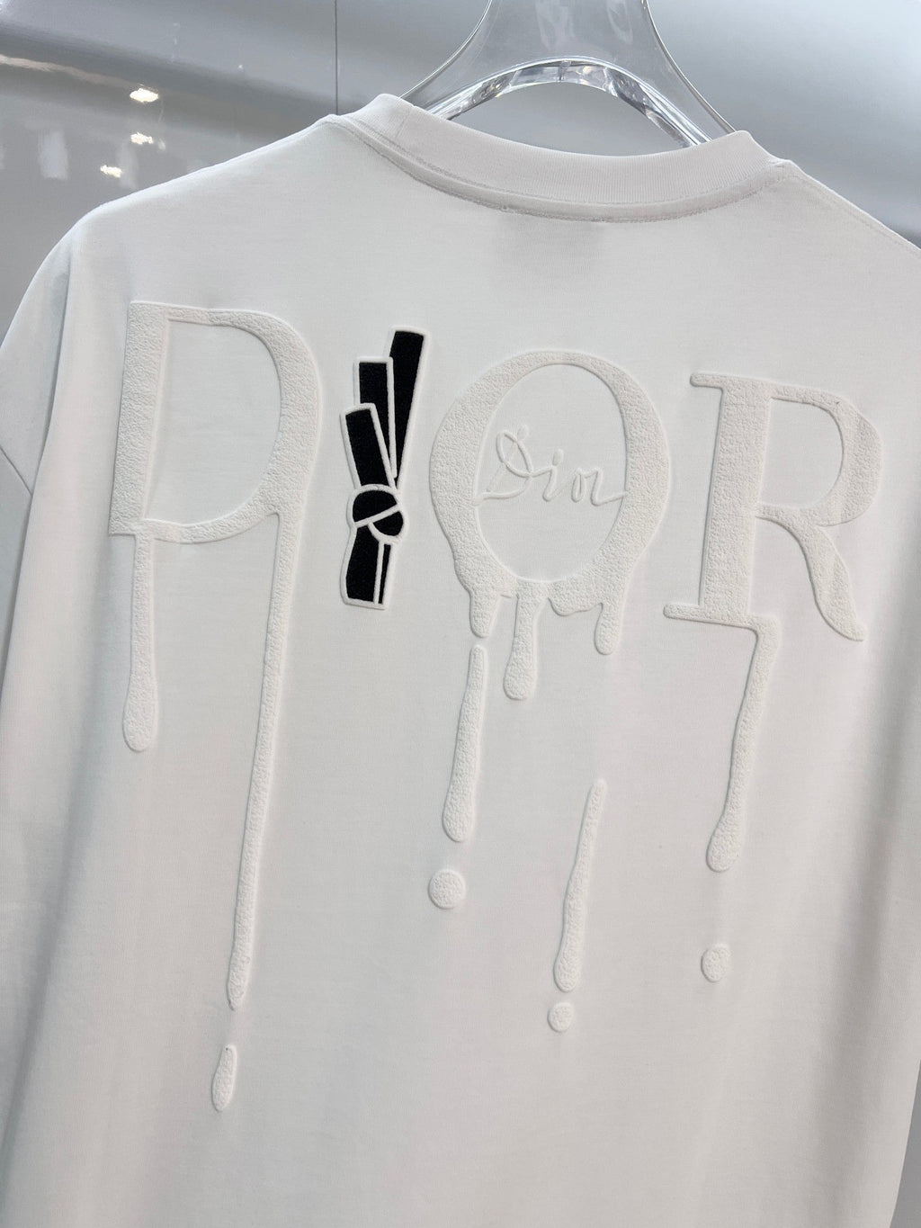 New snow velvet embroidered logo short sleeved shirt
