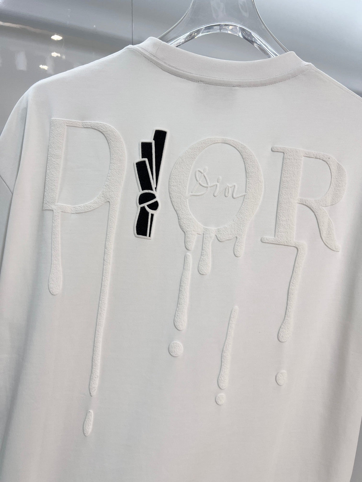 New snow velvet embroidered logo short sleeved shirt