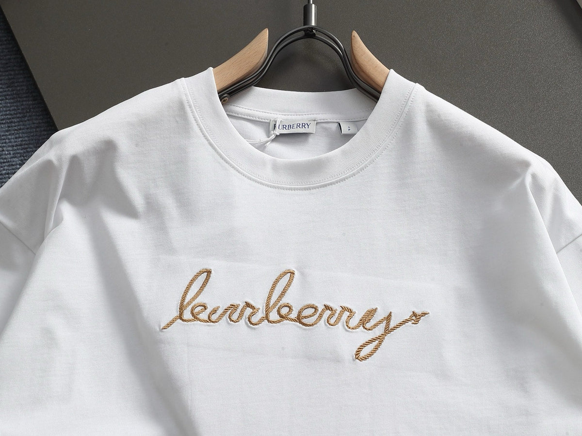 Classic Embroidered Round Neck T-shirt with Back