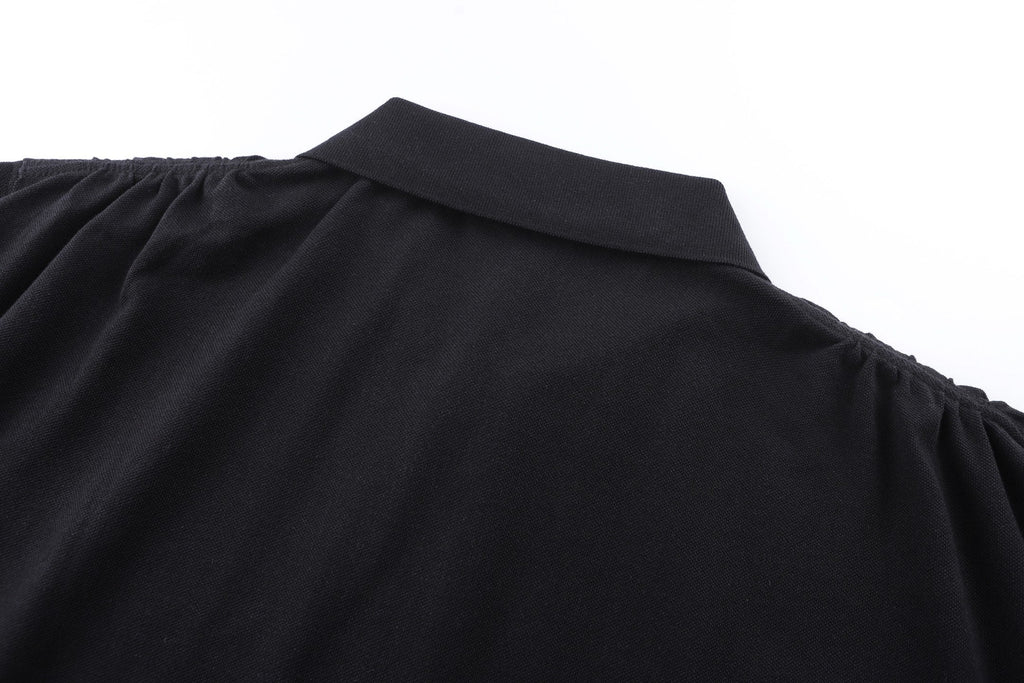 Polo collar cotton bead fabric shirt