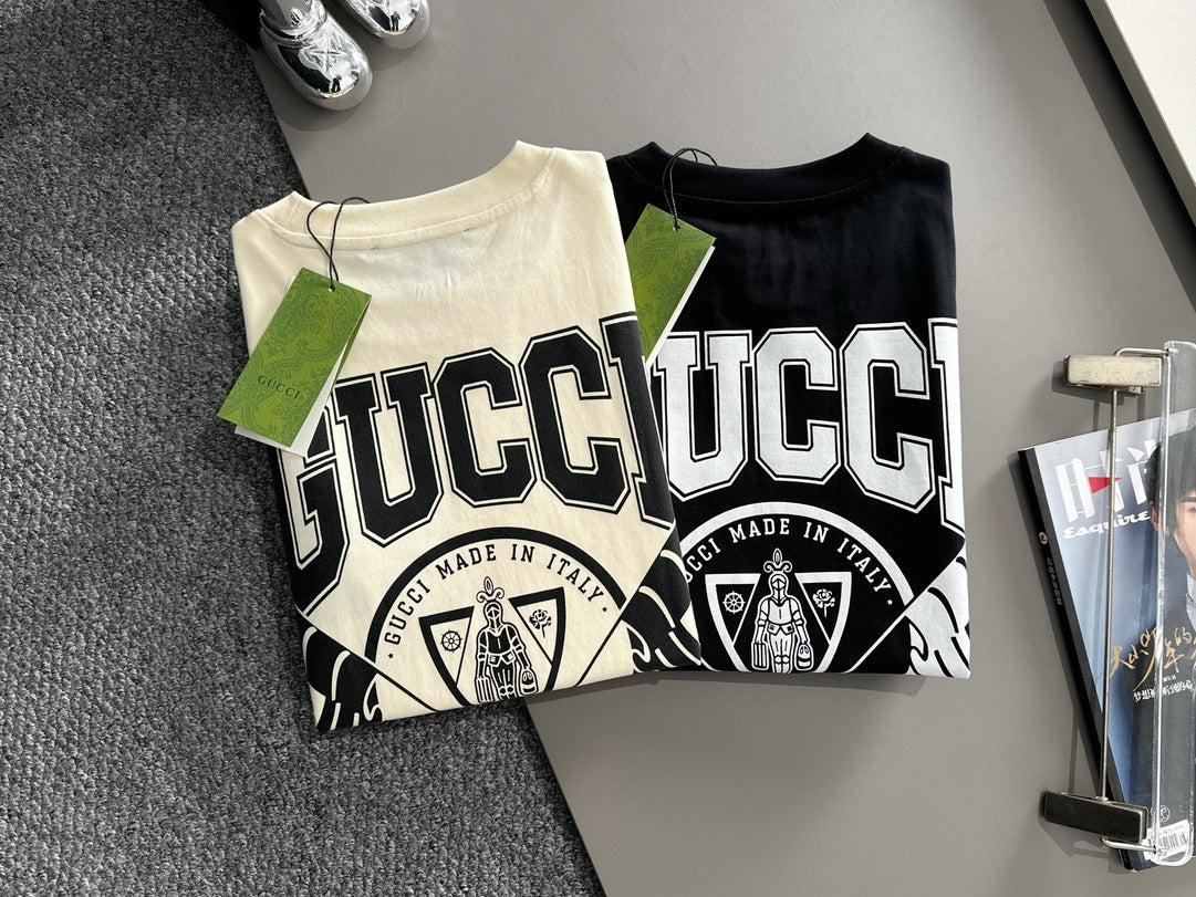 Back plush letter logo short sleeved t-shirt