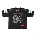 Sequin decal short sleeved casual football jersey for both men and women