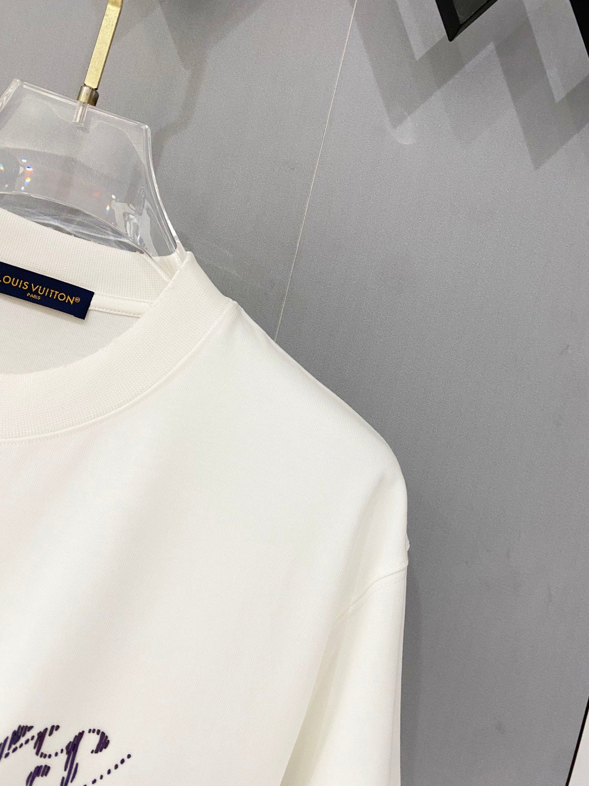 Classic letter printed pure cotton T-shirt -011