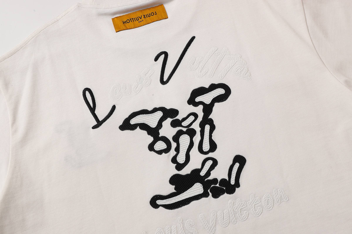Cotton embroidered short sleeved T-shirt
