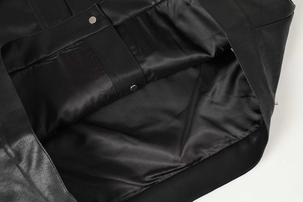 Full leather baseball jacket