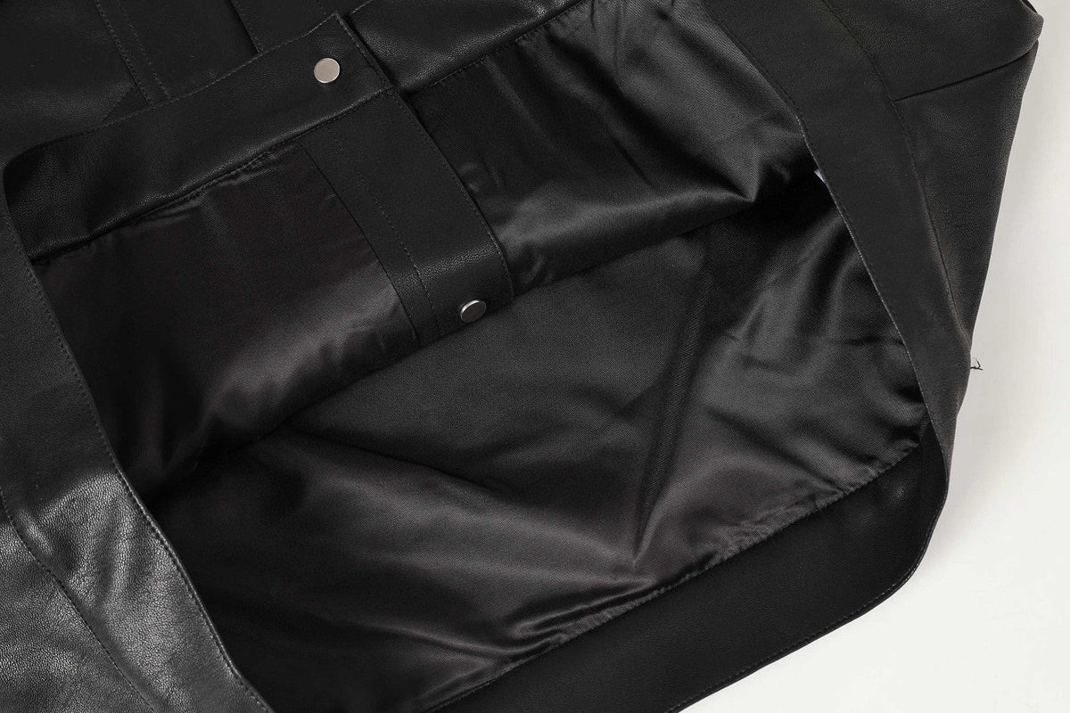Full leather baseball jacket