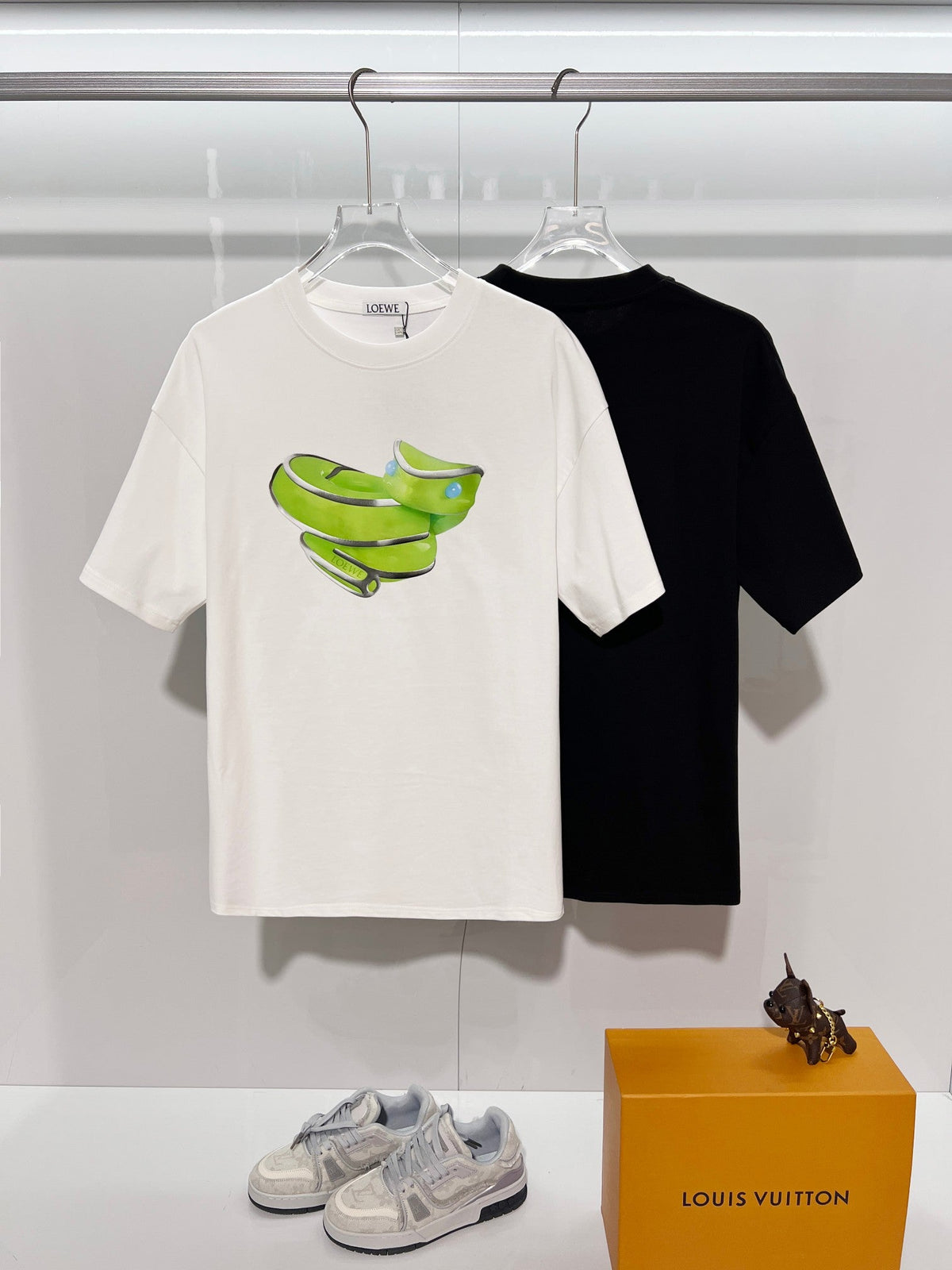 Jelly offset letter round neck T-shirt