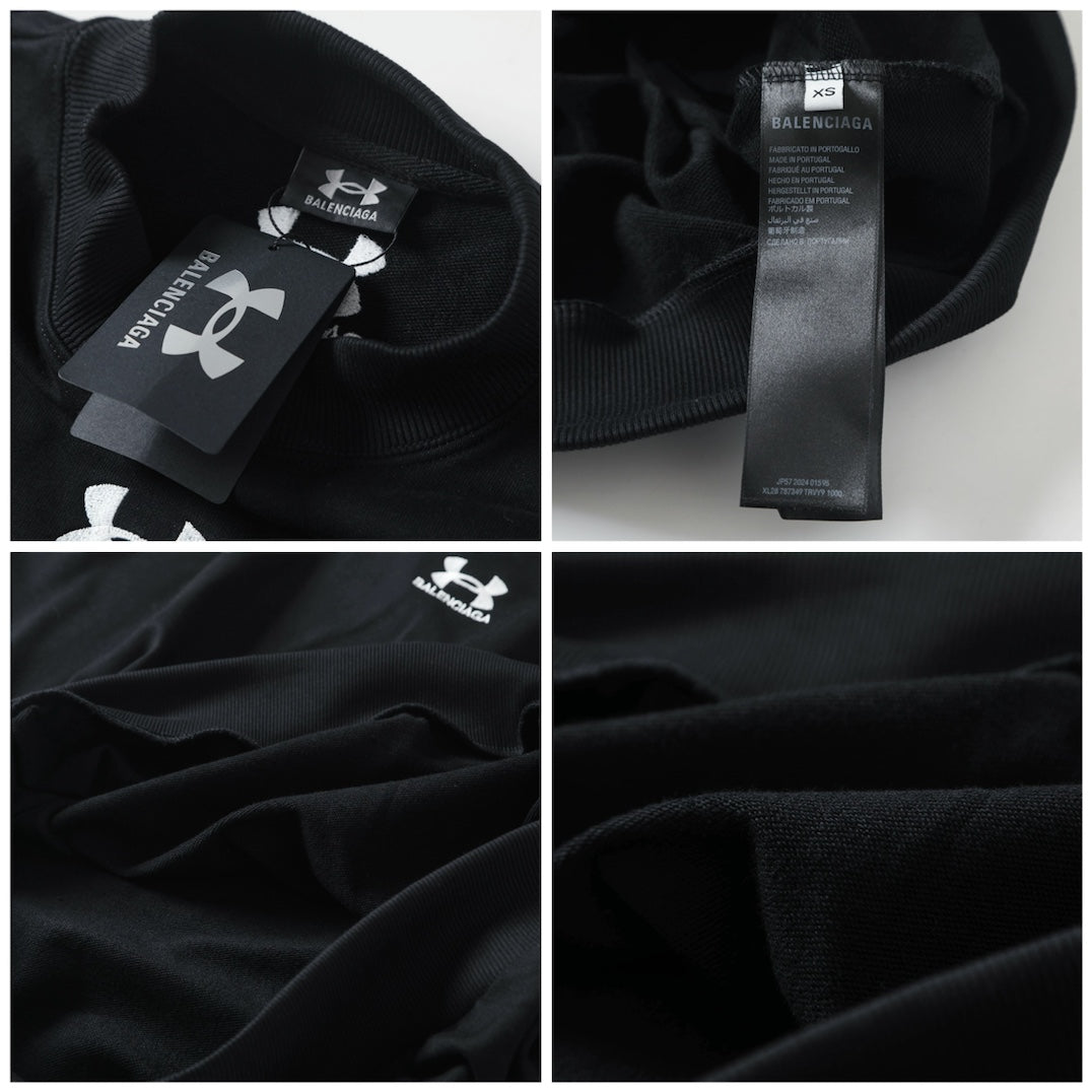 Embroidered round neck hoodie