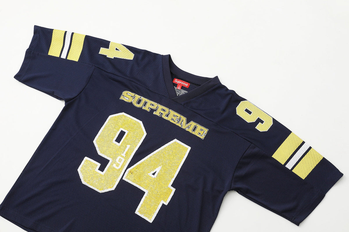 Sequin decal short sleeved casual football jersey for both men and women