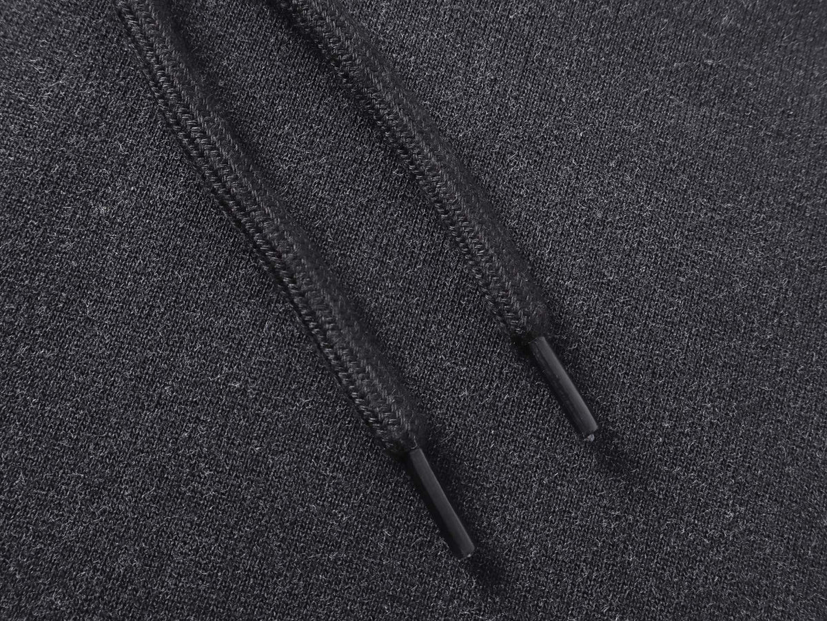 Two tone fuzzy printed washed water used hooded sweatshirt