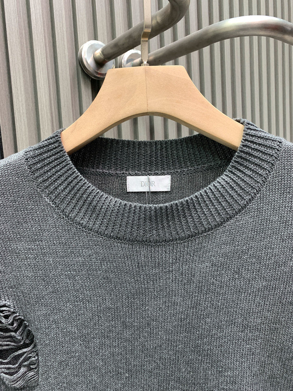 Sheep wool blended plain knitted sweater