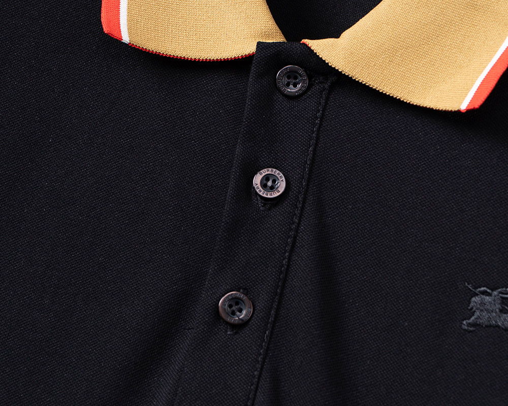 Silk pearl fabric lapel T-shirt