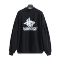 Phantom print bat sleeve round neck hoodie