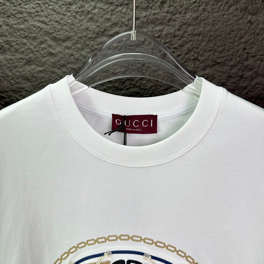 Letter logo couple's short sleeved T-shirt