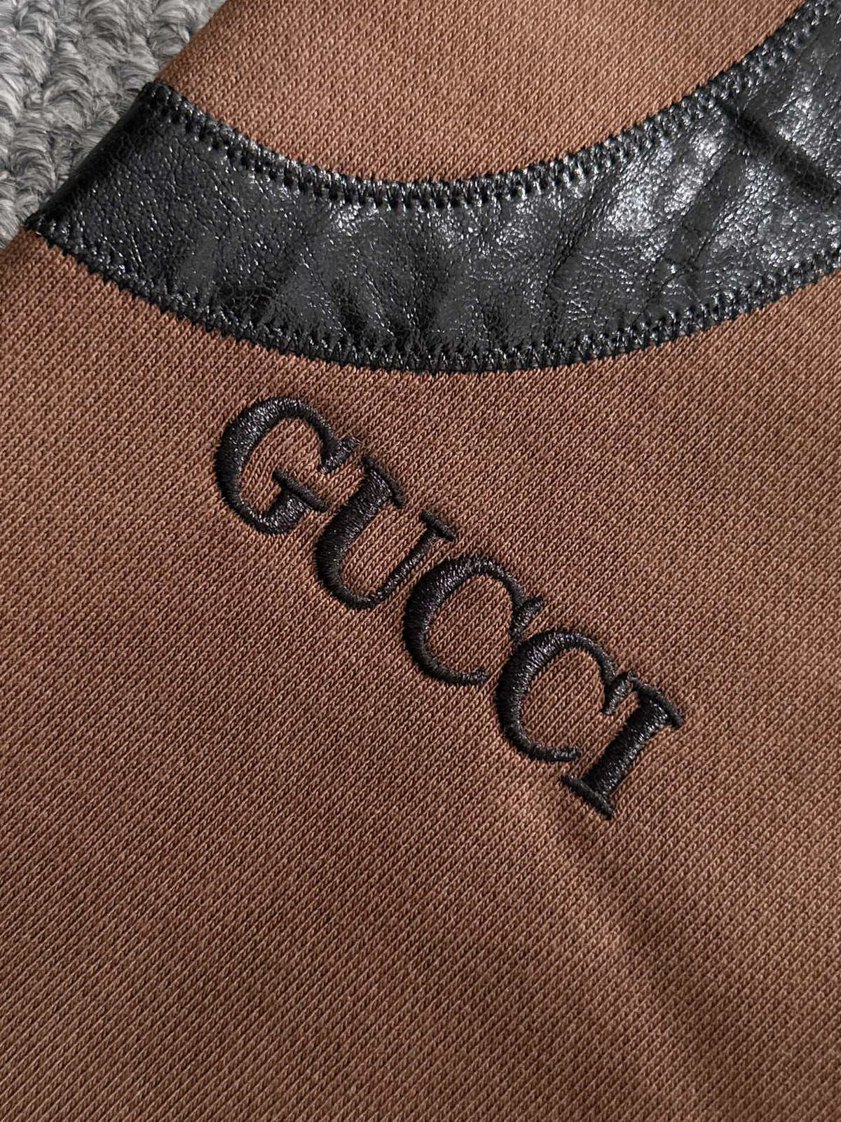 Classic woven ribbon splicing leather casual shorts