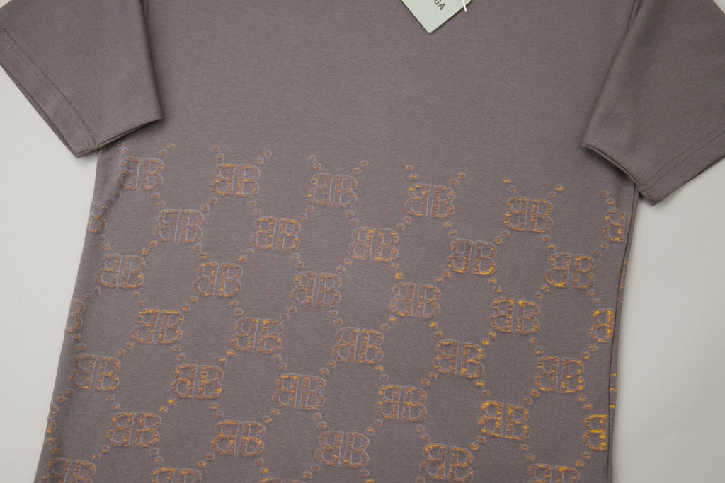 Classic logo burned jacquard short sleeved shirt