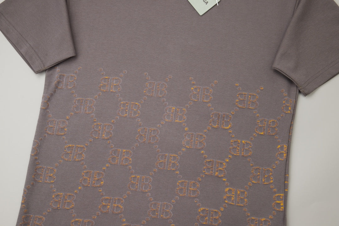 Classic logo burned jacquard short sleeved shirt
