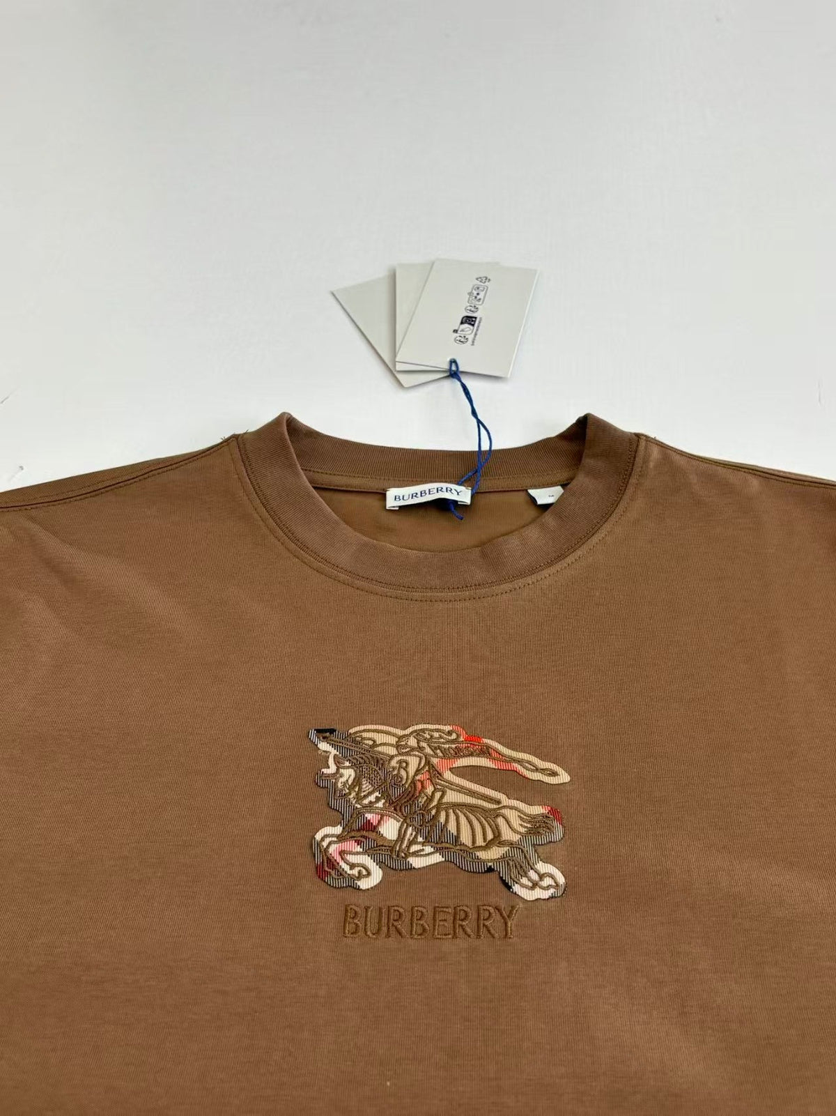 Plaid embroidered short sleeved T-shirt
