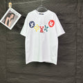 New splashed ink color logo couple's short sleeved T-shirt